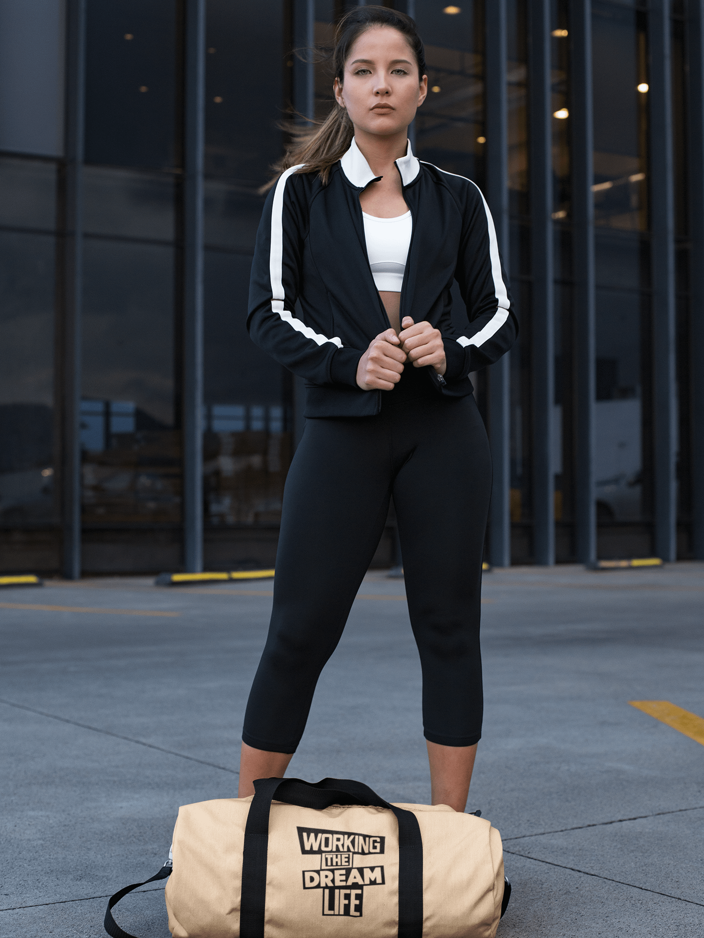 Cream All-Over Print Duffle Bag – Working The Dream Life | Premium Travel & Work Lifestyle Statement product image (5)