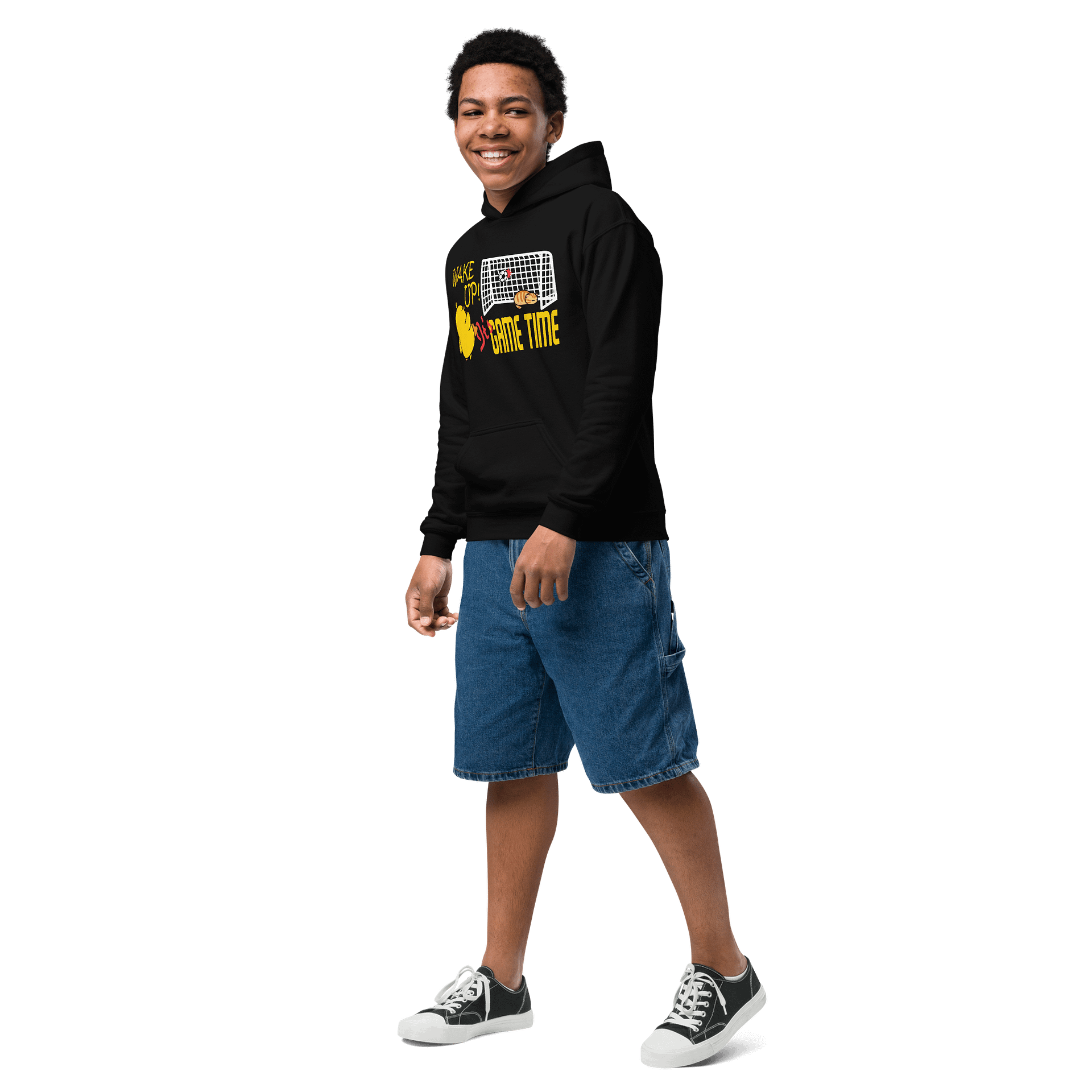 Soccer Cat (WAKE UP, It's GAME TIME) - Unisex Youth Hoodie product image (3)