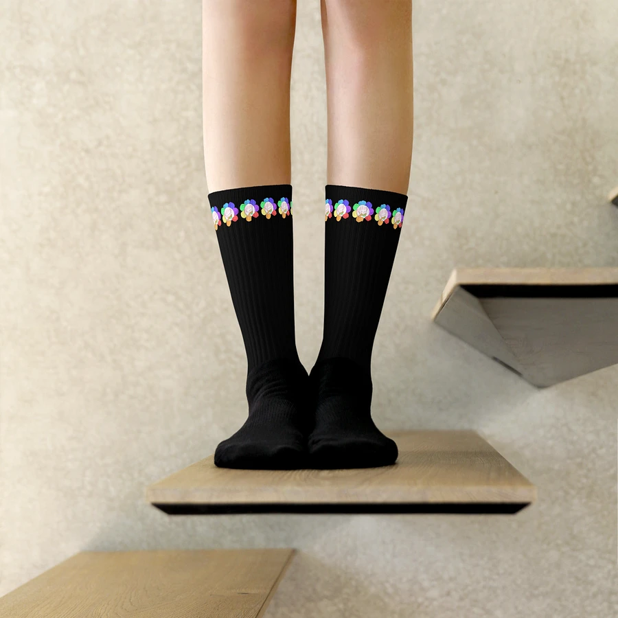 Black Flower Stripe Socks product image (8)