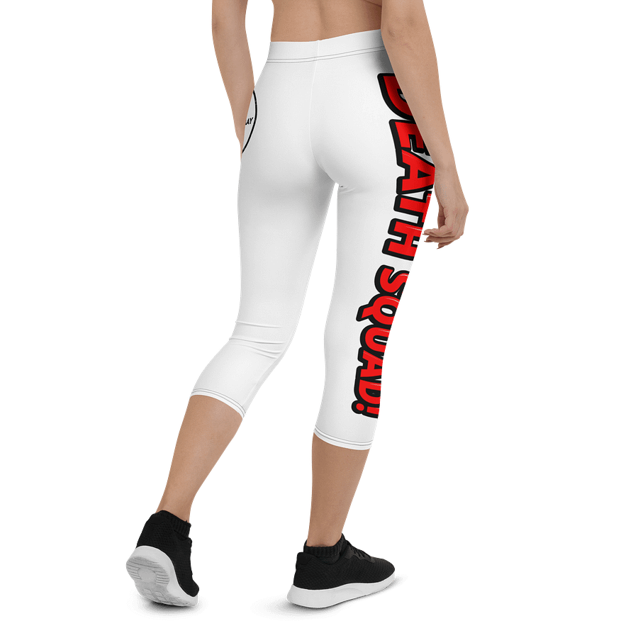 Death Squad Superhero Red Capri Yoga Pants White product image (4)