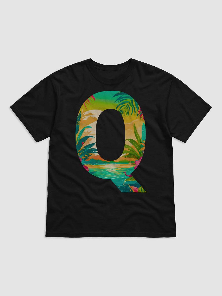 Tropical Sunset Paradise T-Shirt (Letter-Q) product image (1)