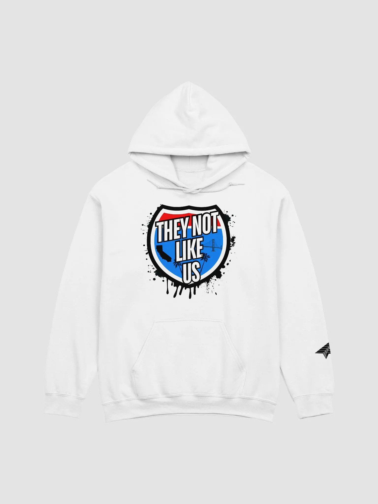 Not Like Us Shield Hoodie (Black Logo) product image (1)