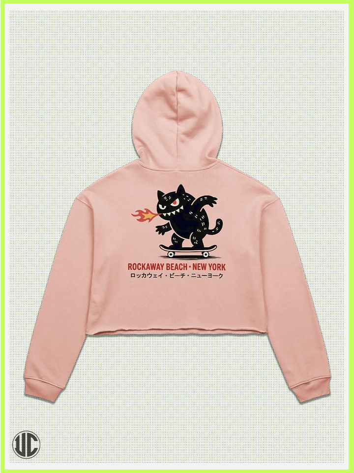 UnkoCon – Rockaway Beach NY Skater Crop Hoodie product image (2)