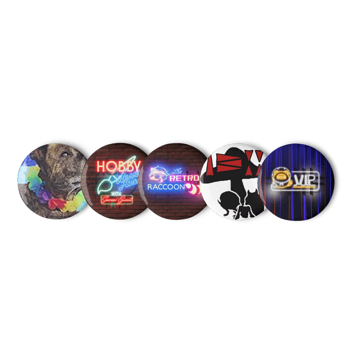Retro Raccoon Button Bundle (VIP Edition) product image (2)