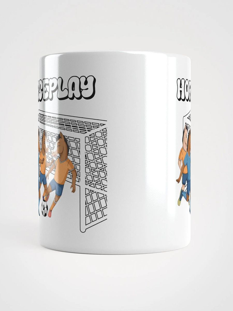 Horseplay - Horses Playing Soccer - Funny Wordplay White Coffee Mug product image (3)
