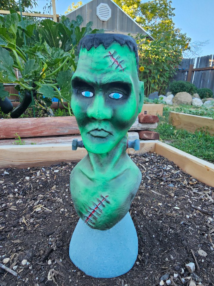 Frankenstein Bust Wood Carving product image (1)