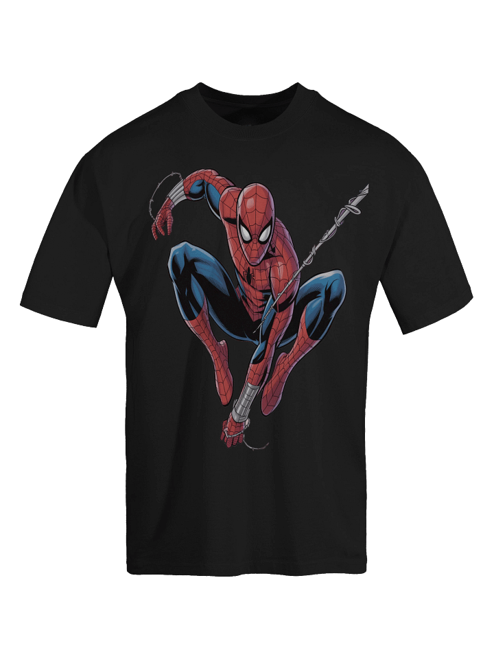 Spider-Man Web Shadow Swing Oversized Faded T-Shirt product image (1)