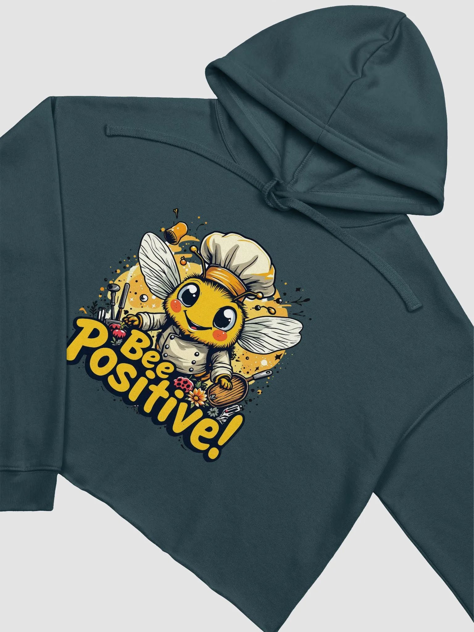Bee Positive! Chef Bee Crop Hoodie product image (27)