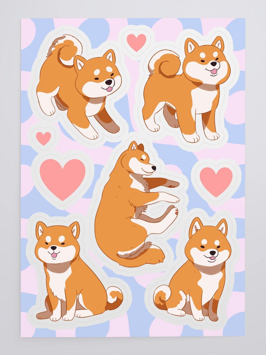 Shiba Inu Love Sticker Sheet product image (4)
