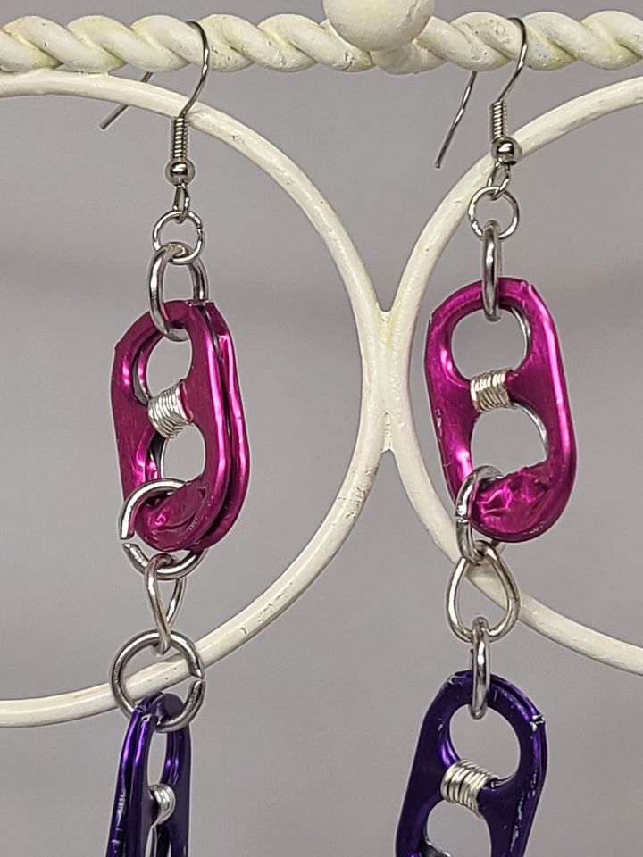 bi pride wire wrapped trash earrings product image (2)