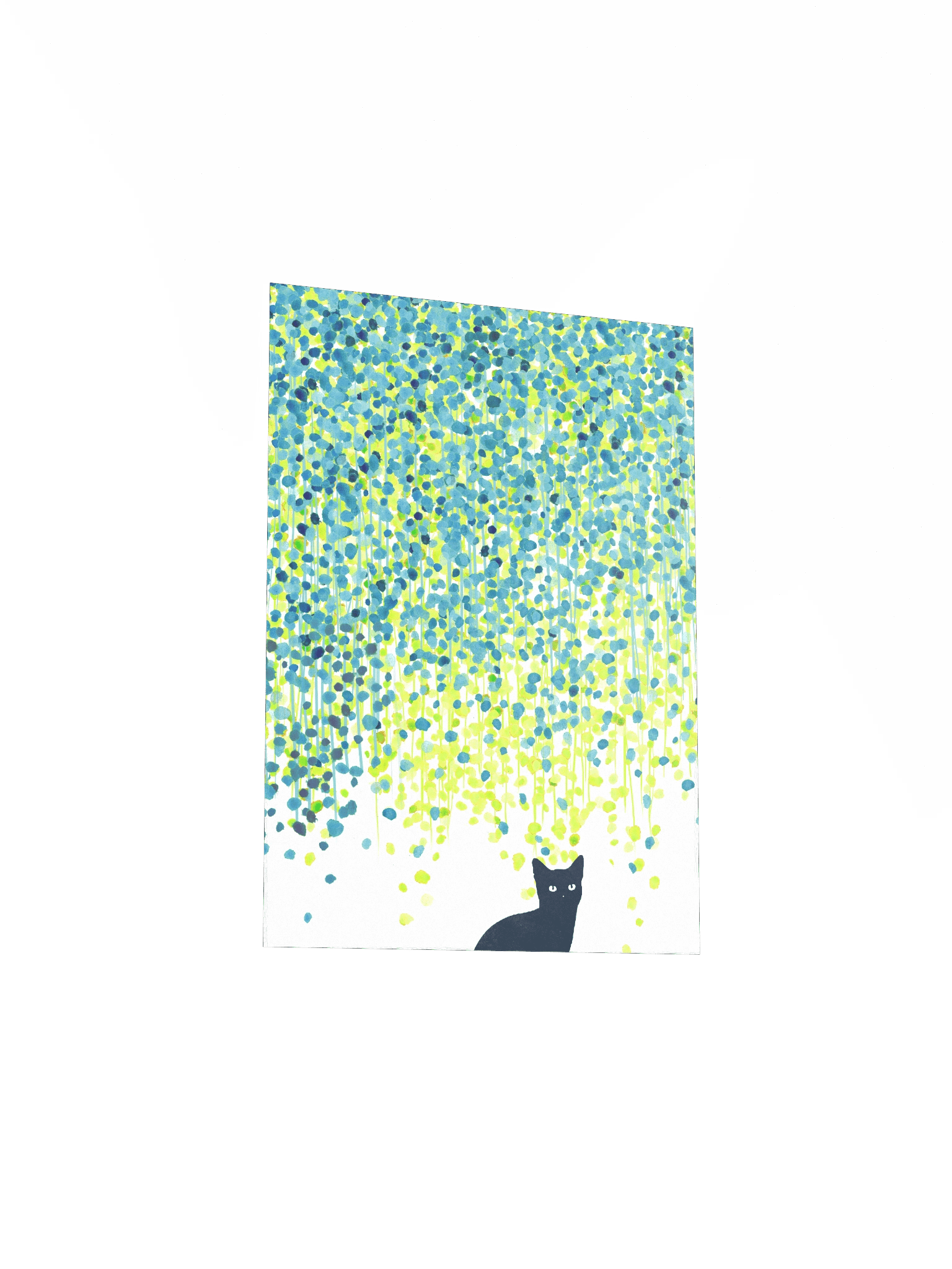 A black cat in the garden art print product image (18)