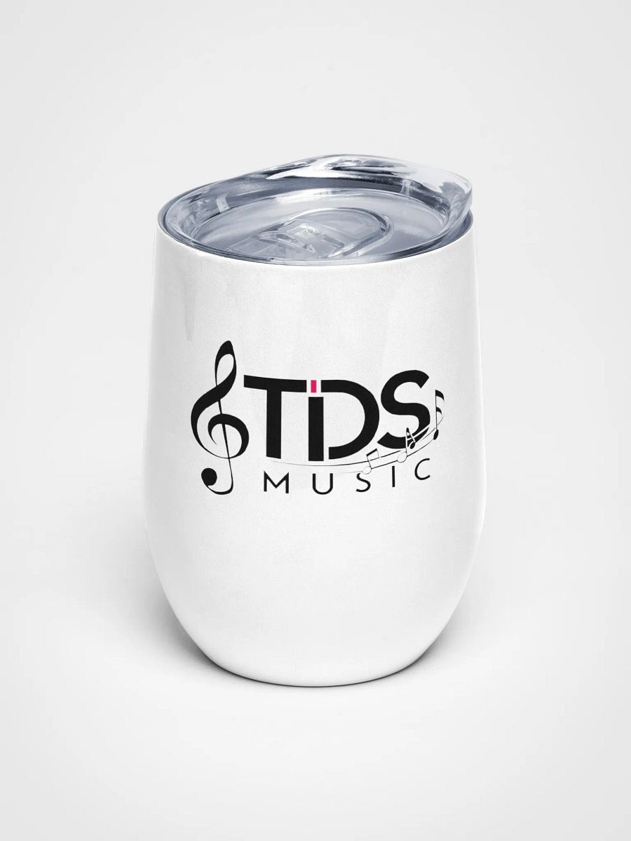 TDS Music 12oz White Insulated Stainless Steel Wine Tumbler - Music Design product image (1)