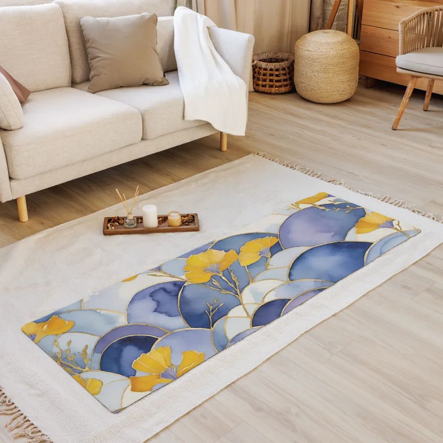 Floral Sky Stained Glass Yoga Mat product image (8)