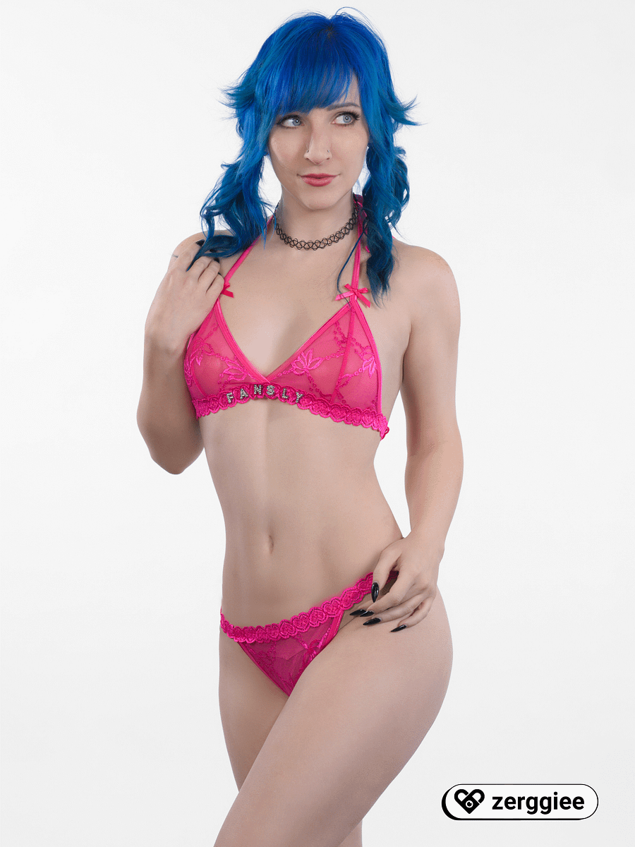 Rhinestone Bra And Panty Set - Pink product image (2)