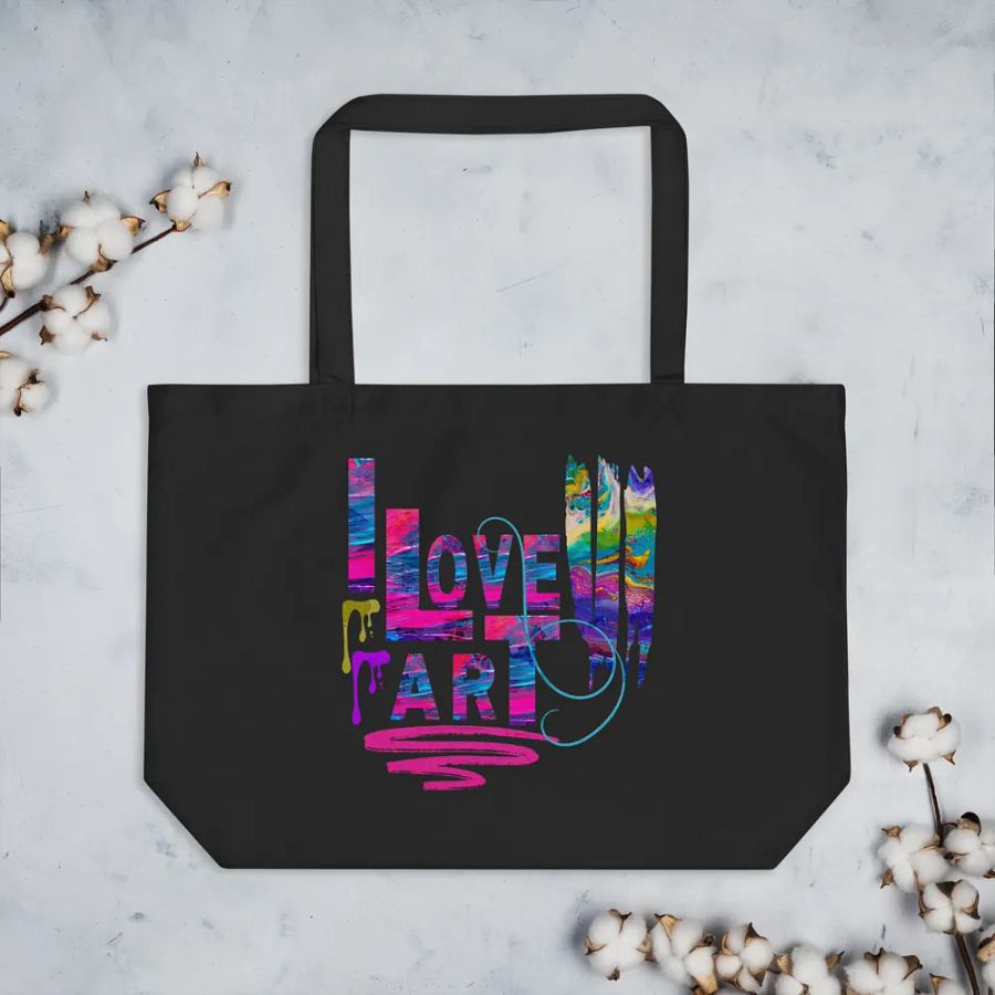 Colorful Art Lover's Organic Tote FOR ARTISTS MOMS FRIENDS LADIES product image (3)