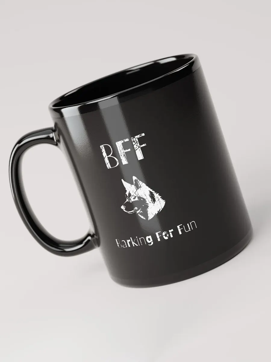 Siberian husky BFF Barking for fun, noisy dog, funny pun, cute joke, ambidextrous right-handed left-handed tea coffee mug product image (3)
