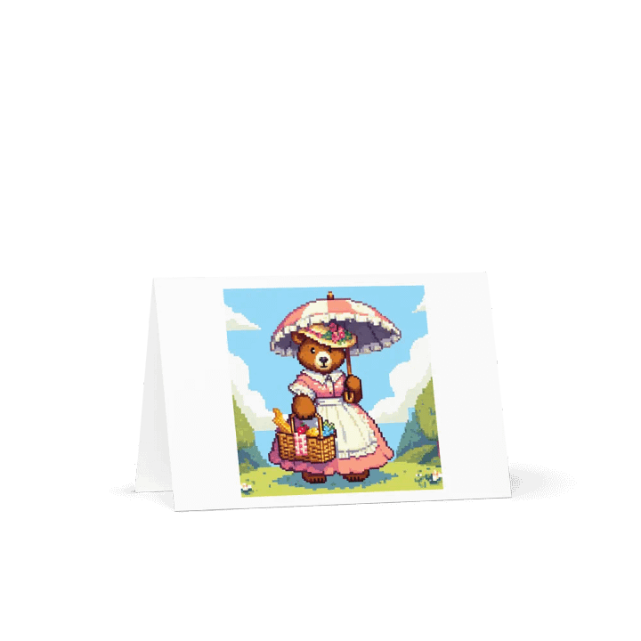 Pixel Art Momma Bear Southern Belle Blank Greeting Card product image (1)