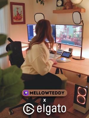 Setting the stage for a cozy stream with my favorite @Elgato products ✨ 🛒 Shop my Elgato Favs via the link in my bio! #elgato #elgatopartner #elgatogaming #twitch #twitchpartner #cozygaming #cozydesk #desksetup 