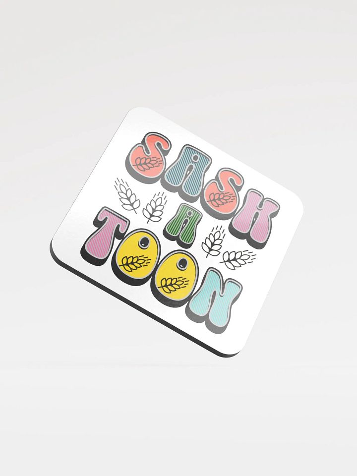 Saskatoon Block Letter Spectrum Cork Coaster product image (1)