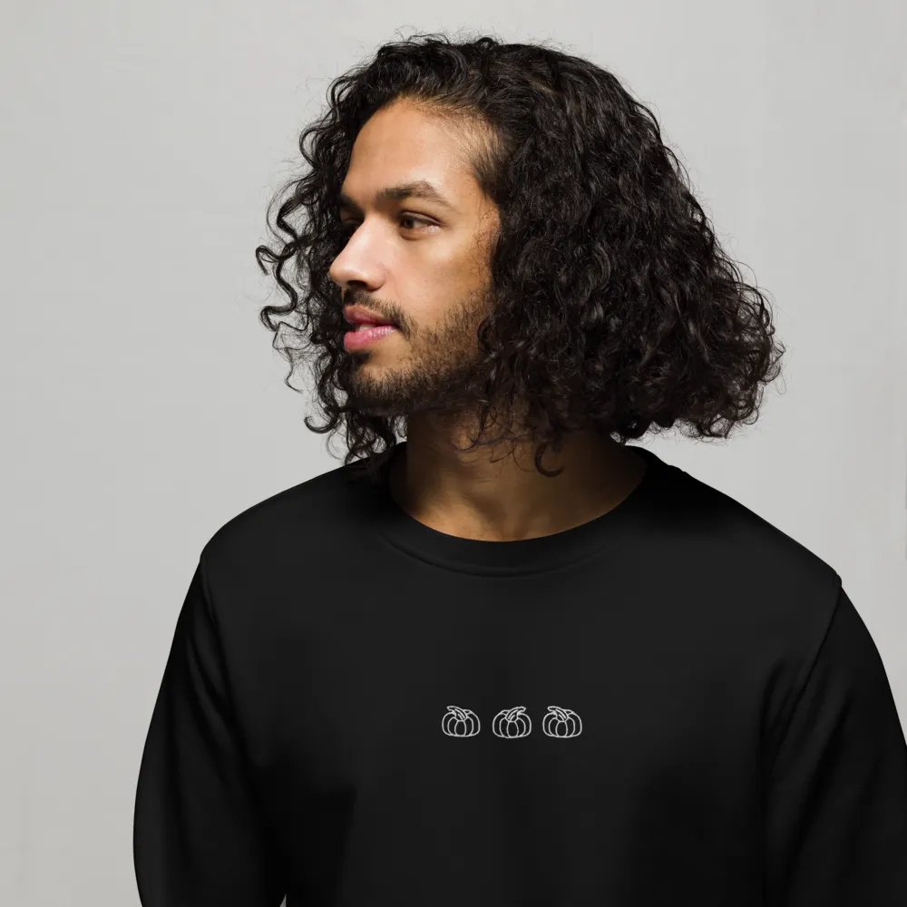 Black Embroidered Pumpkin Crewneck Sweatshirt product image (7)