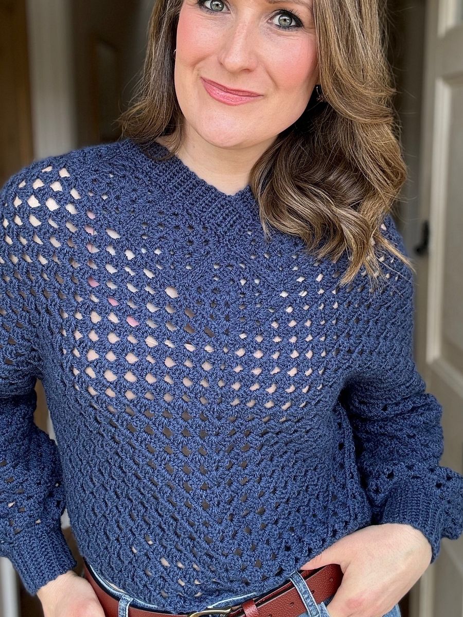 Modern Granny Square Sweater Pattern Adult Sizes product image (6)