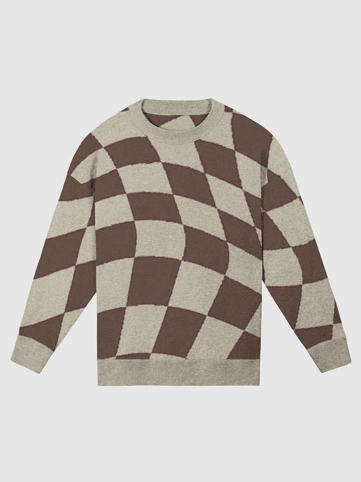 Wavy Checkerboard Knit Sweater product image (1)
