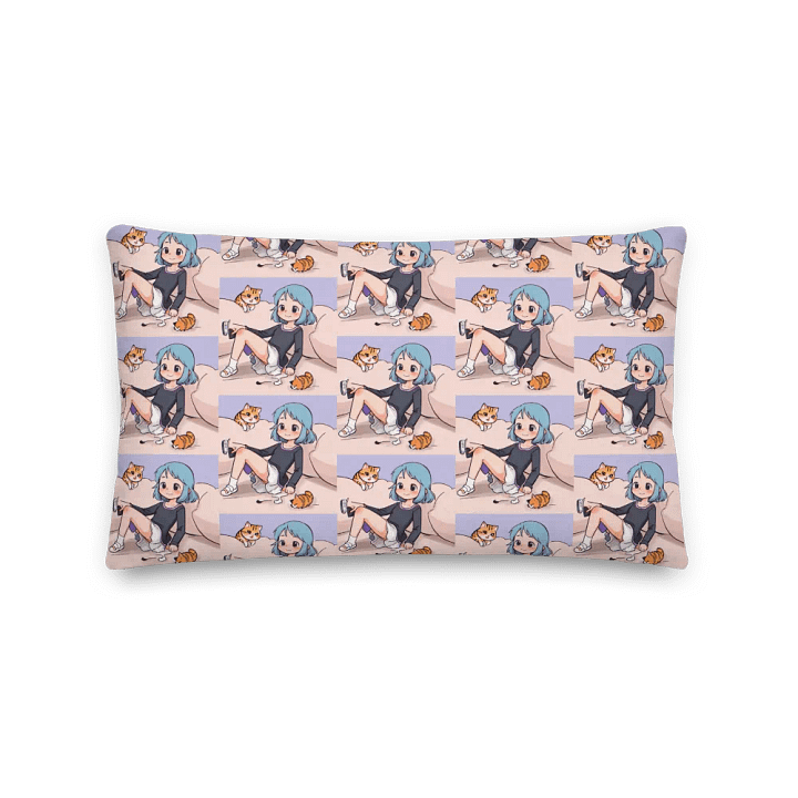 Whimsical Girl and Cat All-Over Print Pillow product image (5)