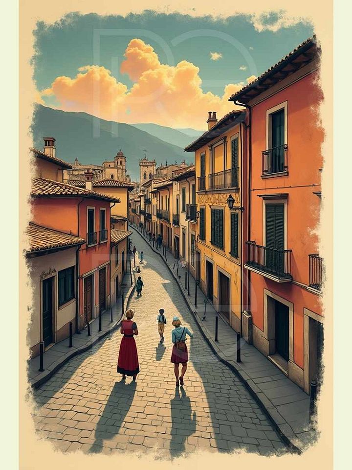 Sunlit Streets of Serenity - 12x18 product image (1)