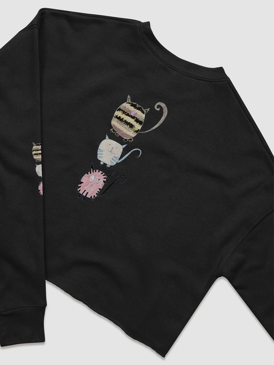 Abstract Quirky Cats In Three Women's Cropped Sweatshirt product image (7)