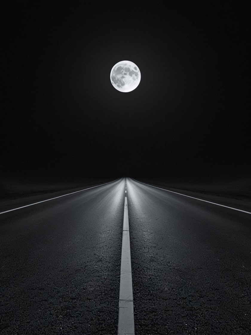 Moonlit Road Framed Poster product image (1)