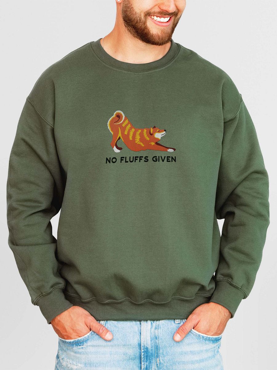 No Fluffs Given Sweatshirt (Embroidered) of a Shiba Inu product image (2)