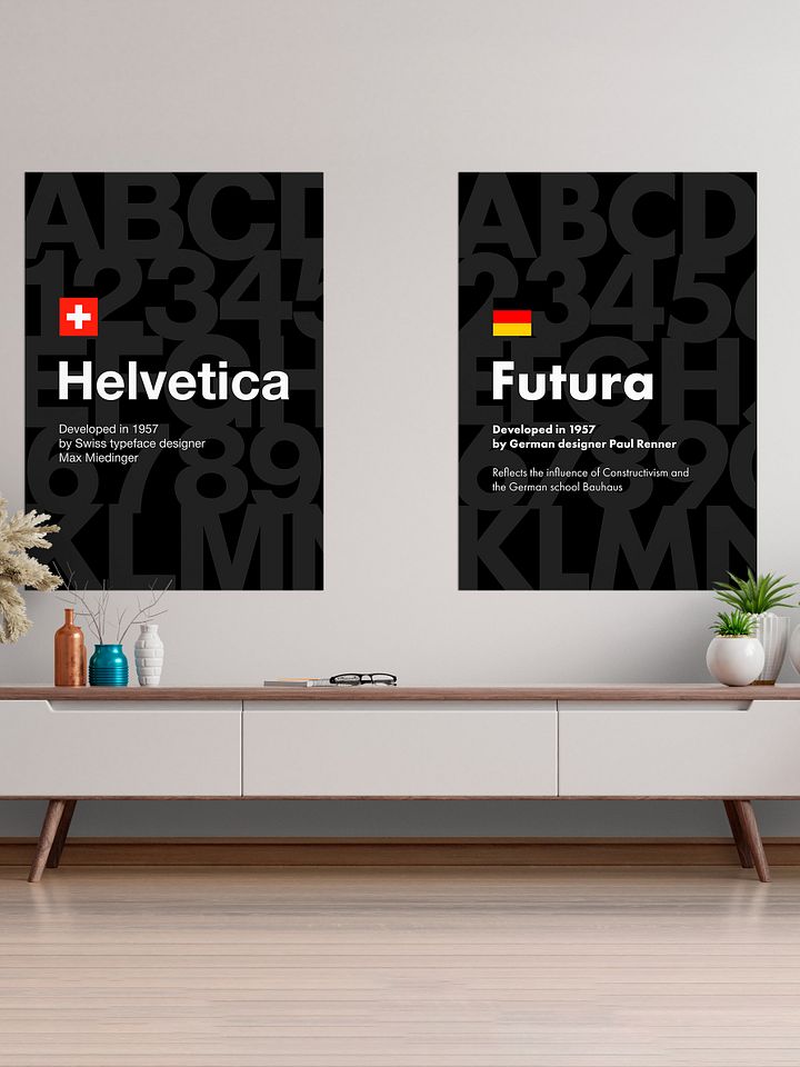 Futura font poster, 1957 — design typography poster, abstract print, aesthetic art poster, modern poster, typography wall decor,1950s poster product image (2)