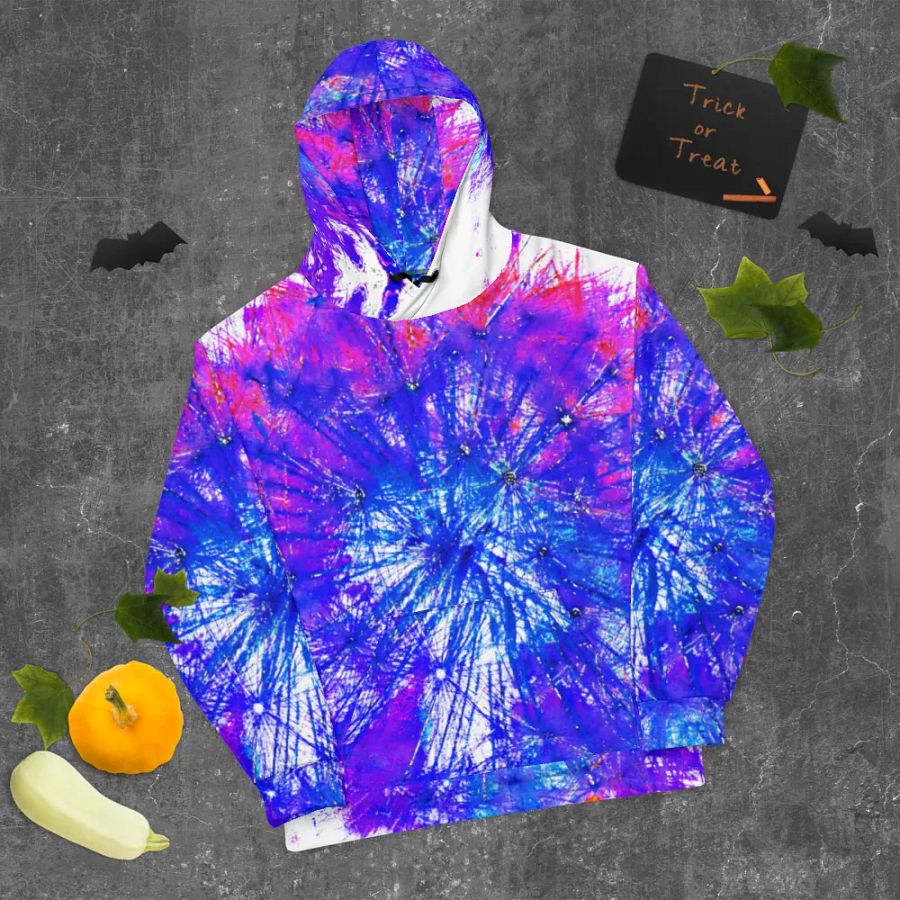 Abstract Bright Neon Dandelion Seeds Unisex Pull Over Hoodie product image (10)