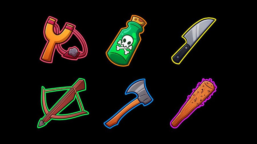 cartoon weapons sub badges product image (1)