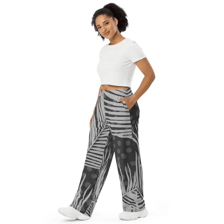 Monochrome Jungle Dreams Wide-Leg Pants product image (7)
