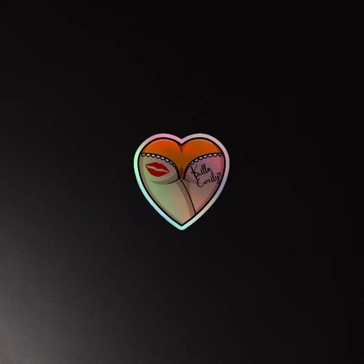 ORANGE HEART BUTT STICKER product image (4)