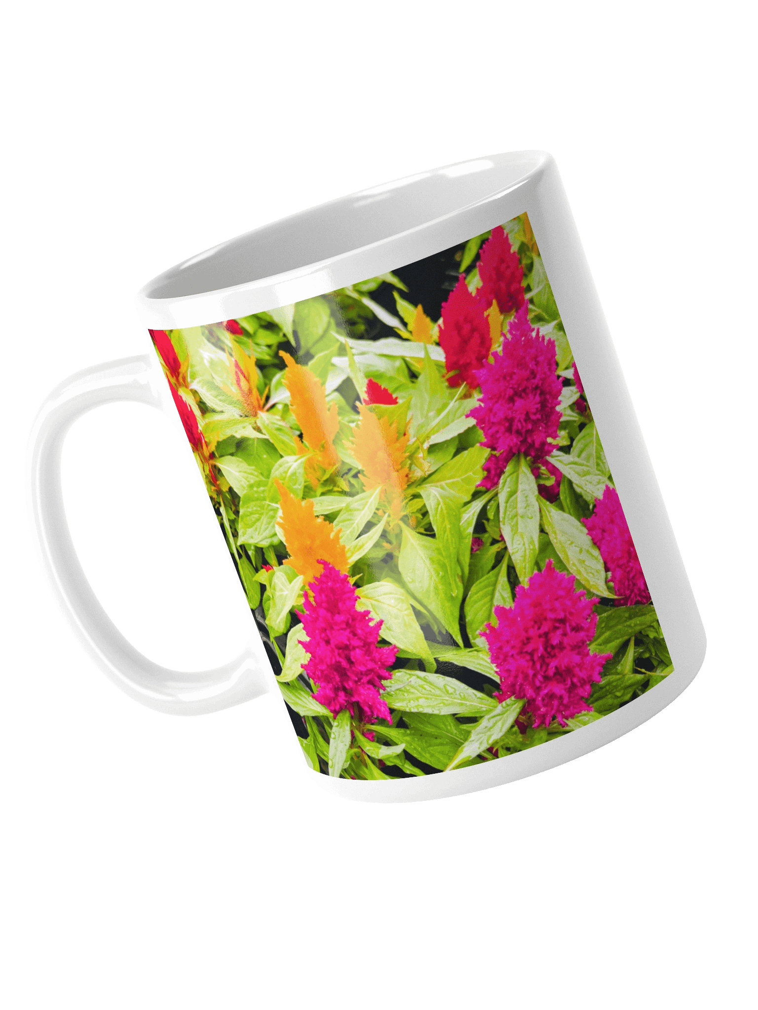 Feathered Blooms White Glossy Mug product image (4)