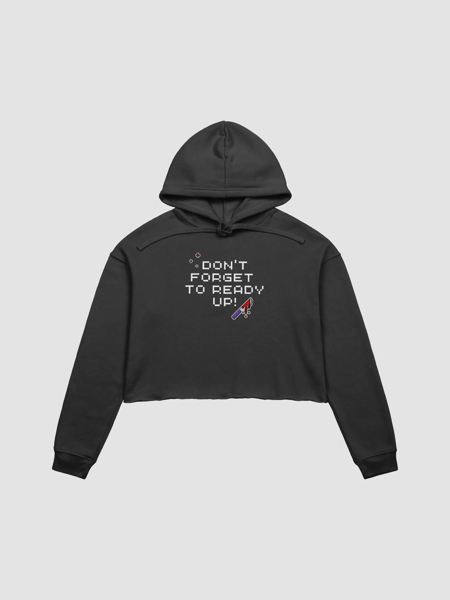Dont Forget To Ready Up! Womens Printed Crop Top Hoodie product image (1)
