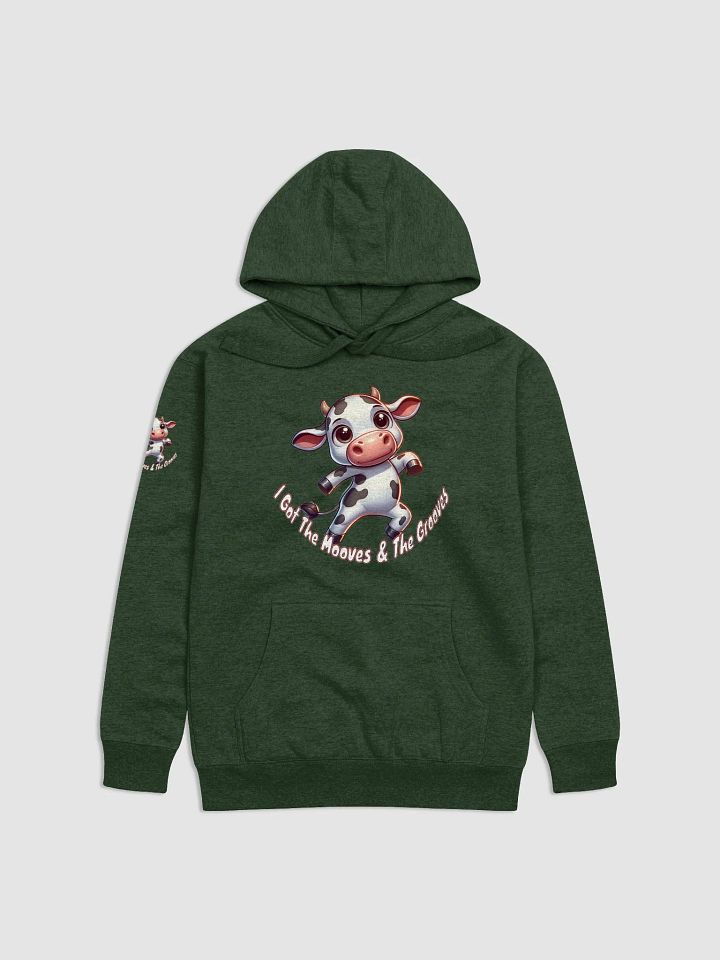 Adorable Dancing Cow Hoodie - 'I Got The Mooves & The Grooves' Cute Cartoon Design product image (9)
