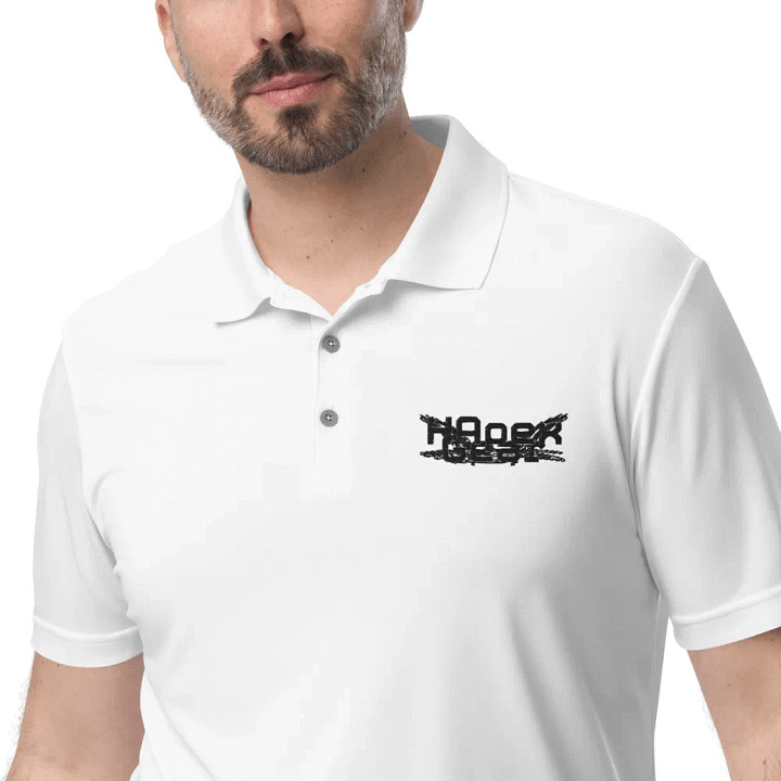 Performance Polo Shirt - Embroidered - Black HApex Gear White Logo product image (1)