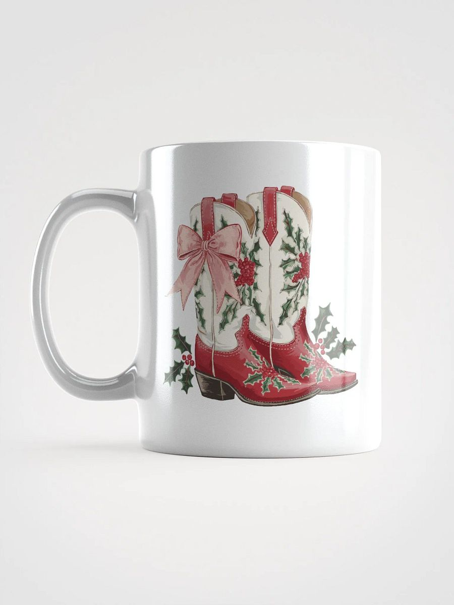 Festive Cowgirl Boots White Glossy Mug product image (4)