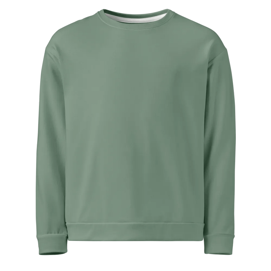 Plain Medium Sage Green Soft Summer Unisex Recycled Polyester Heavyweight Premium Sweatshirt by Treasure Pie product image (1)
