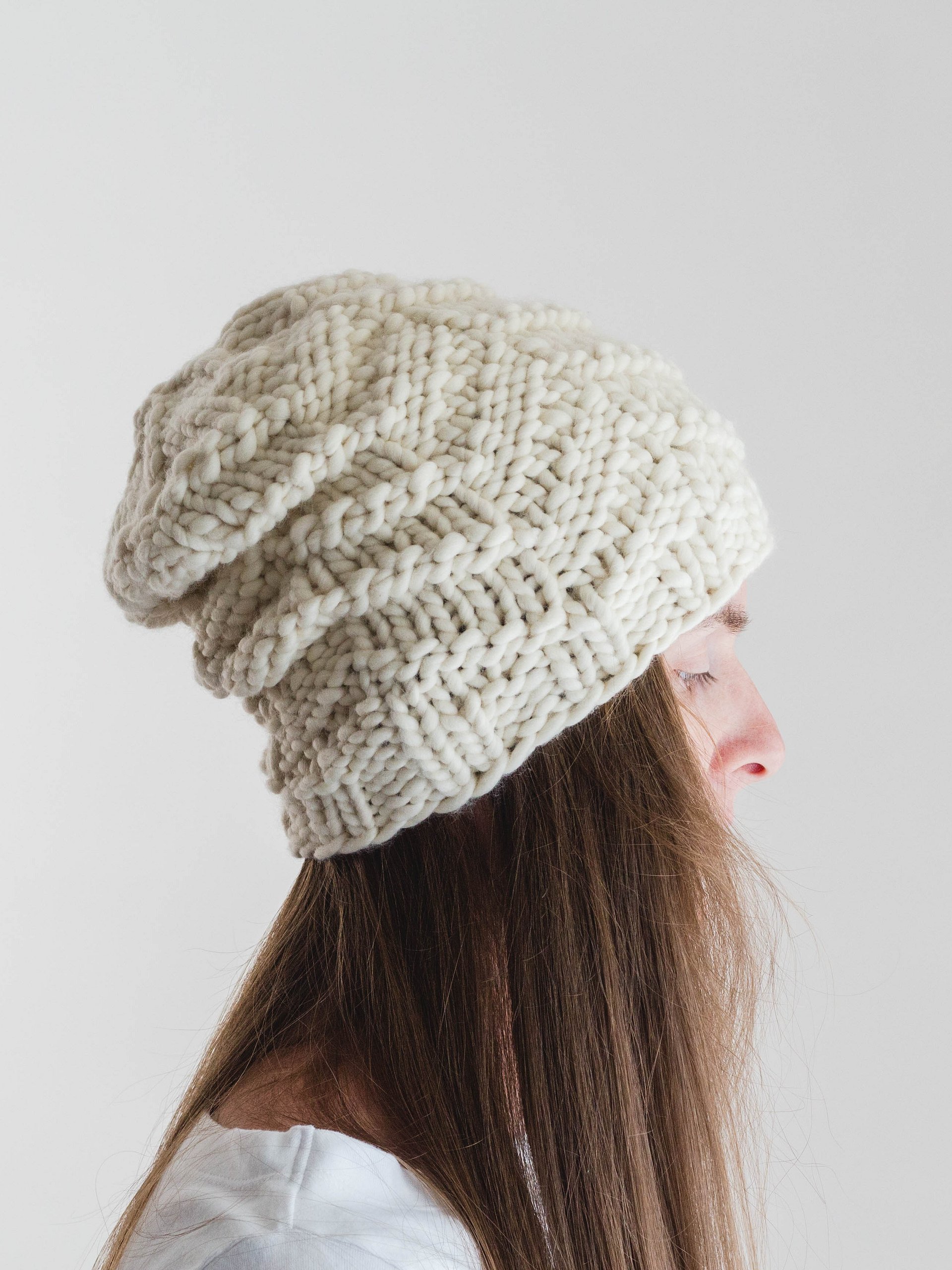 Chunky Chevron Hat Knitting Pattern - Hearty product image (1)