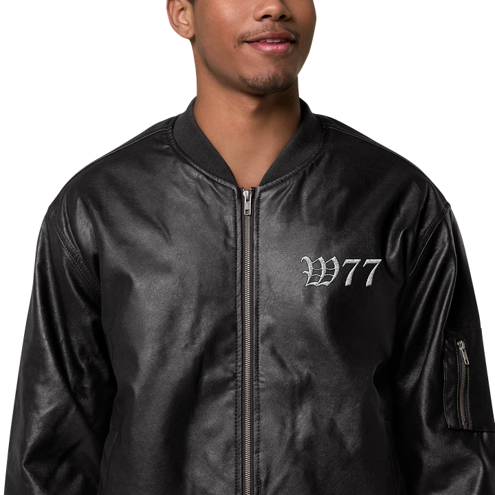W77 Threadfast Apparel Faux Leather Bomber Jacket product image (1)