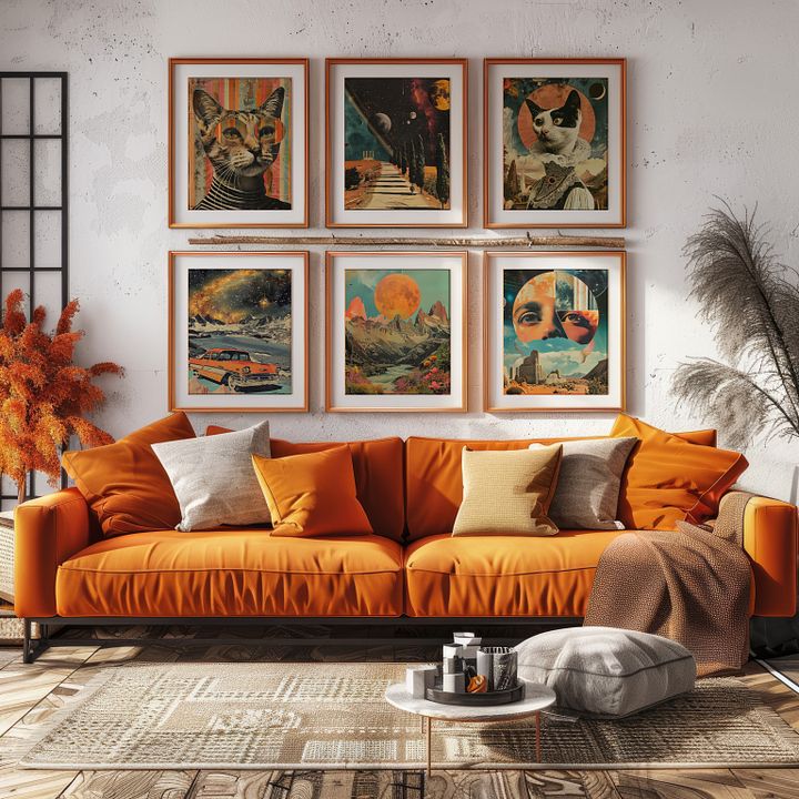 Surreal Cat Collage Gallery Wall Set of 6 Prints - DIGITAL product image (2)
