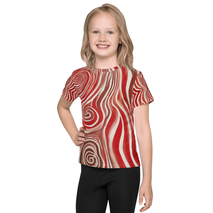 Funky Red Liquid Tie-Dye Explosion Kid's and Toddler's Crew Neck T-shirt product image (7)
