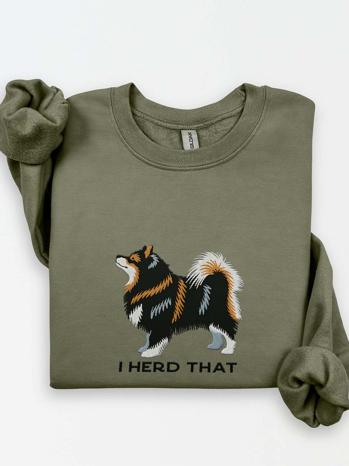 I Herd That Sweatshirt (Embroidered) of a Finnish Lapphund product image (1)