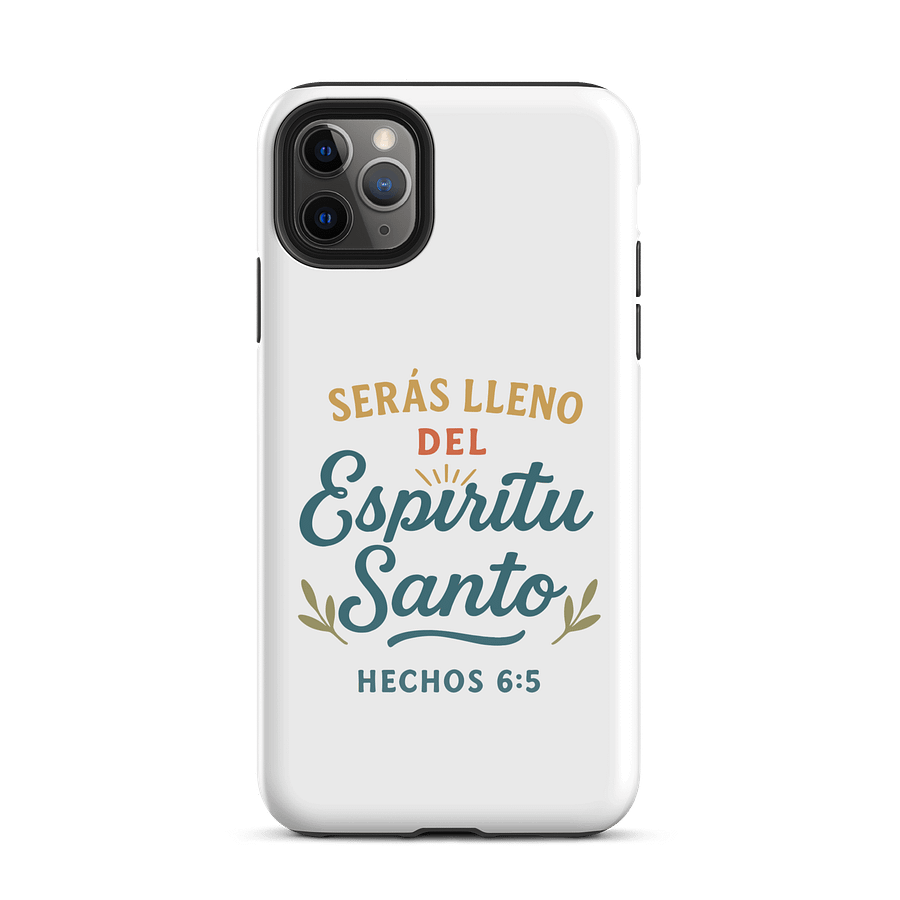 Tough iPhone® Case – “Serás Lleno del Espíritu Santo” – Spanish Bible Verse product image (2)