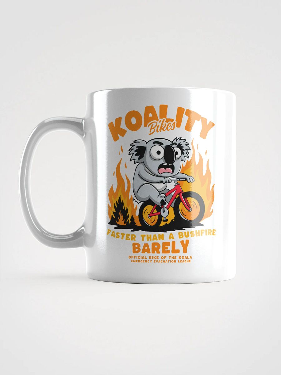 Funny Koala Bike Mug – “Faster Than a Bushfire (Barely)” – Aussie Cycling Pun Gift product image (16)