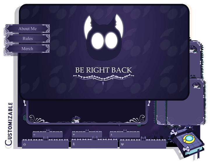 ANIMATED Twitch Stream Package Overlay, Magic stream overlay, Dark magical overlay, Halloween Spooky, Vivid Gothic Black Cat, Spooky Book product image (1)